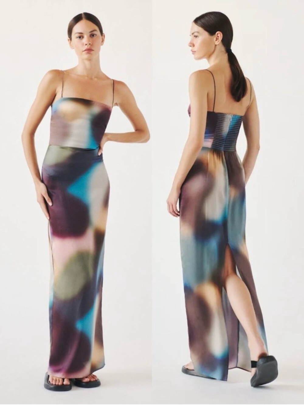 Reformation Frankie Silk Dress Color: Blur size 10